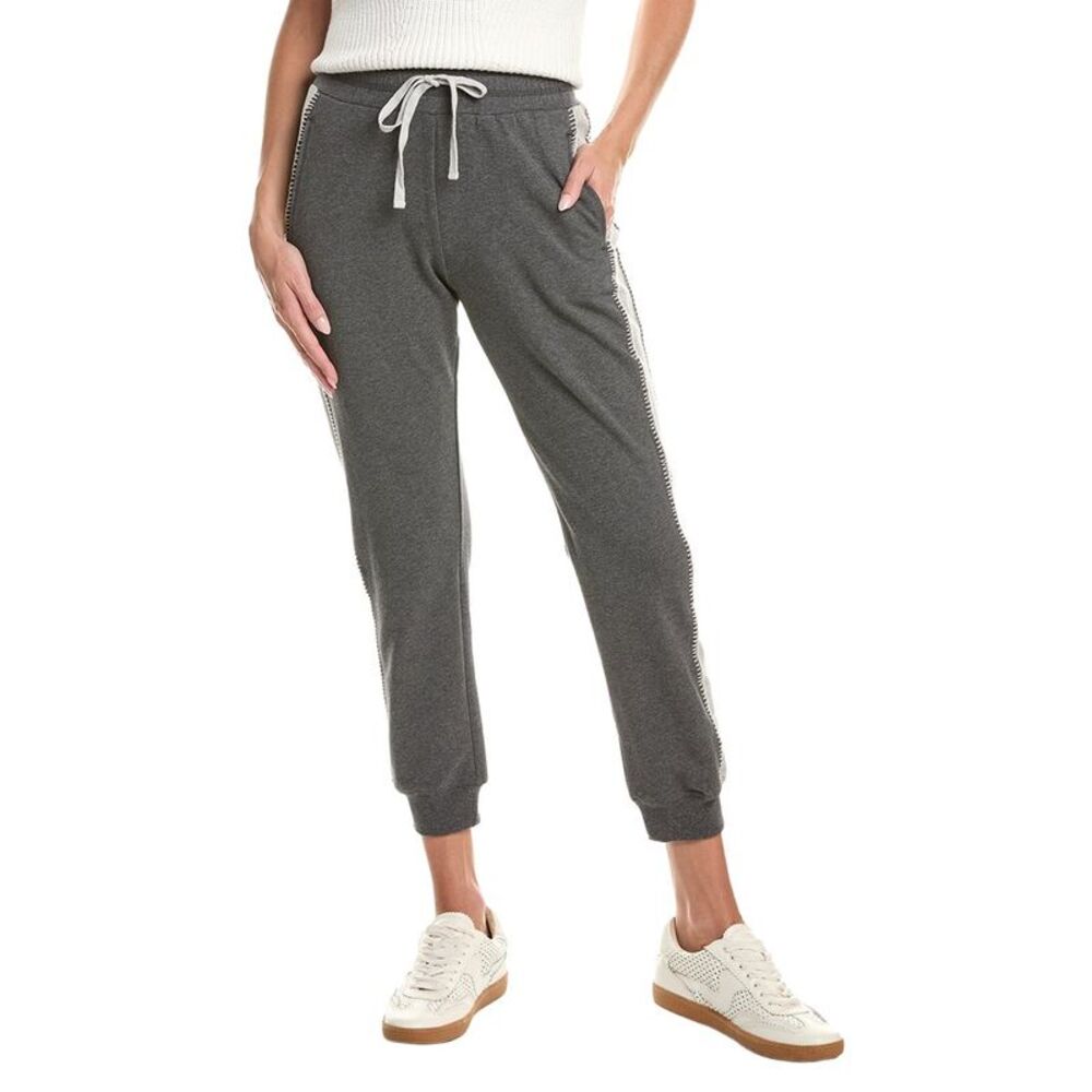 Johnny Was Womens  Bee Active Blanket Stitch Jogger Pant, Gray
